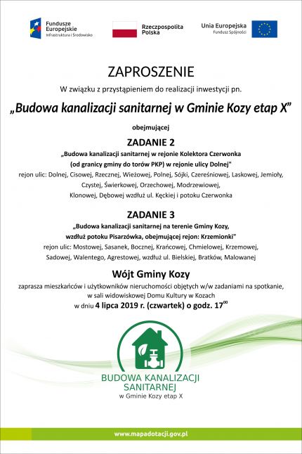 Zaproszenie na spotkanie z mieszkańcami dla Zadania 2 i 3